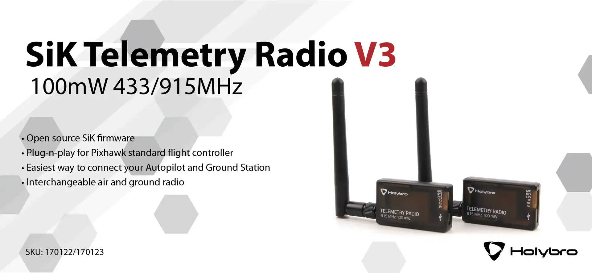 SiK-Telemetry-Radio-V3-433MHz-100-mW-3