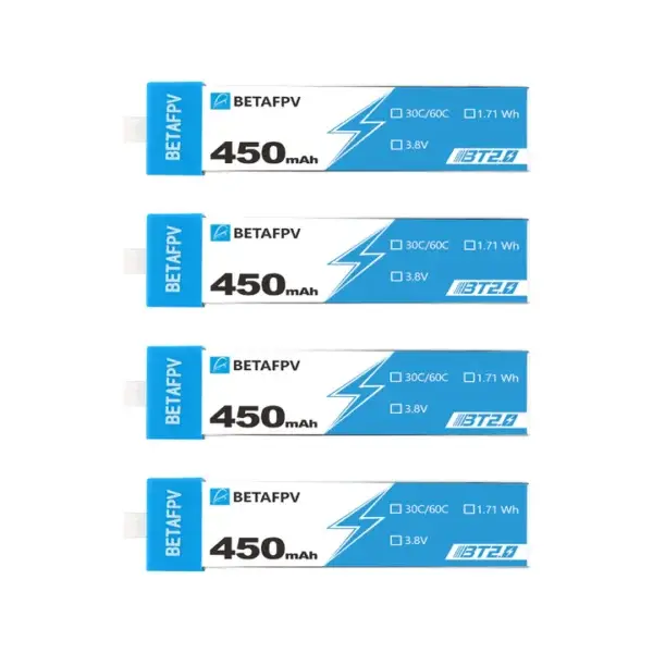 BT2.0 450mAh 1S 30C Battery (4PCS)