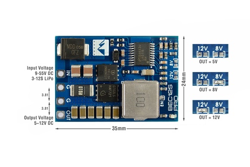 [MAT-B12S-PRO] BEC12S-PRO 9-55V to 5V/8V/12V-5A